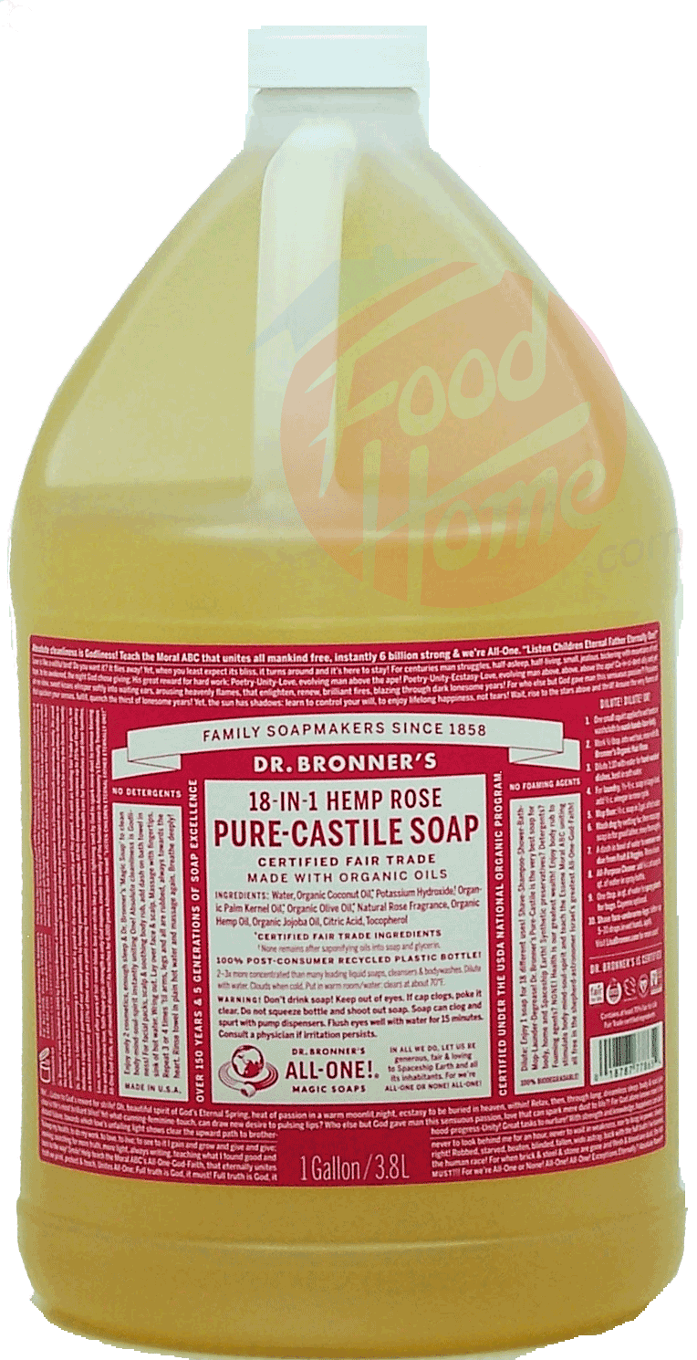 Dr. Bronner's Magic Family Soapmakers 18-in-1 hemp rose pure-castile liquid soap Full-Size Picture